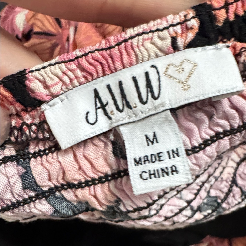 Floral Pink and Black Mini Spring Summer Dress - Picture 8 of 13